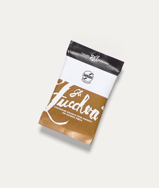 Cioccolatino fondente biologico 75% cacao con zucchero Panela