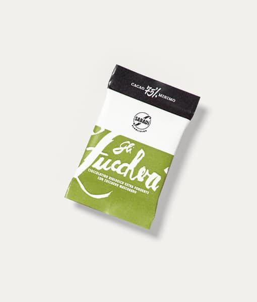 Cioccolatino fondente biologico 75% cacao con zucchero Mascobado