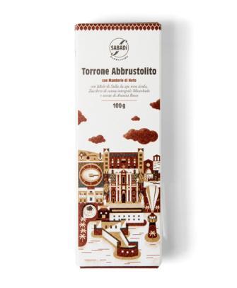 Torrone abbrustolito croccante con mandorla romana di Noto e zucchero integrale