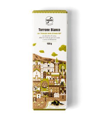 Torrone morbido al di Pistacchio di Bronte, miele di cardo e scorze di mandarino