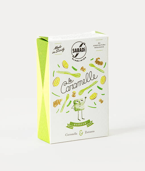 GISELLA - Caramella dura fatta a mano, biologica, con miele di zagara da ape nera sicula, citronella e zenzero
