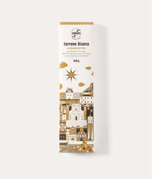 White nougat with Noto almonds